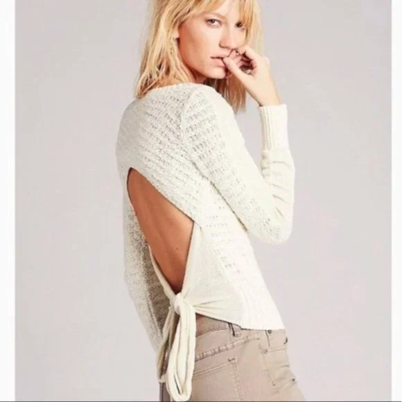 Free People Sweaters Free People Open Tie Back Sweater Poshmark